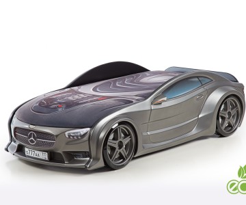 Кровать-машина объемная NEO "Мерседес" графит