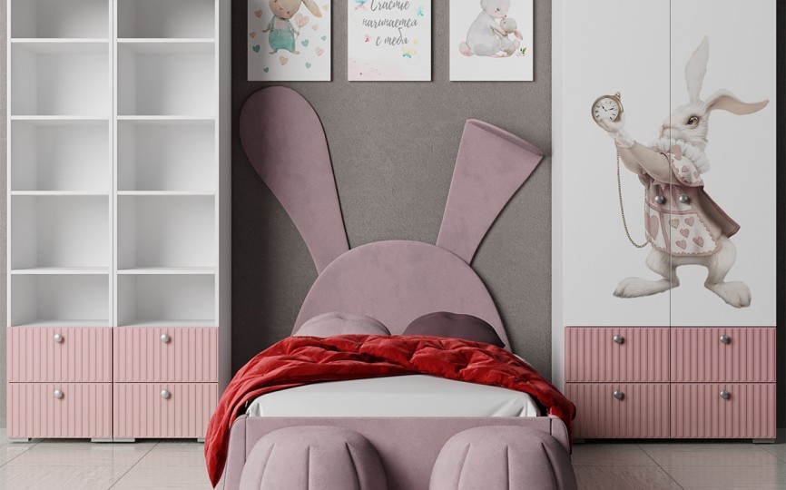 Кровать Алиса с пуфами, заяц