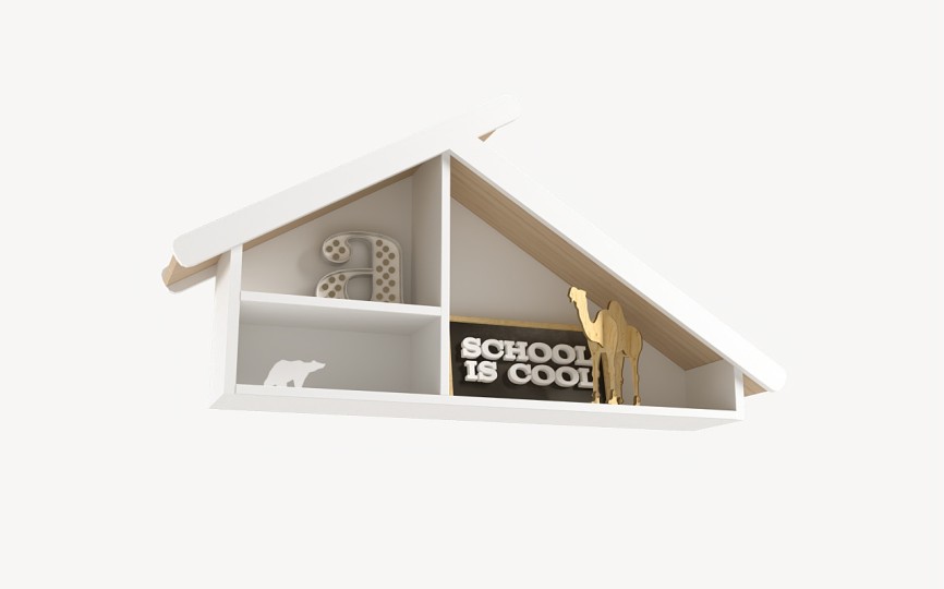 Полка навесная из серии Домик белый