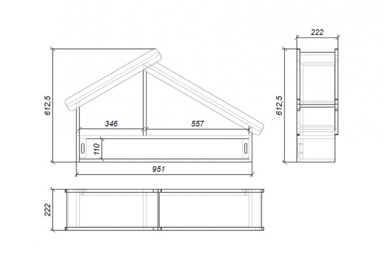 Полка навесная из серии Домик белый
