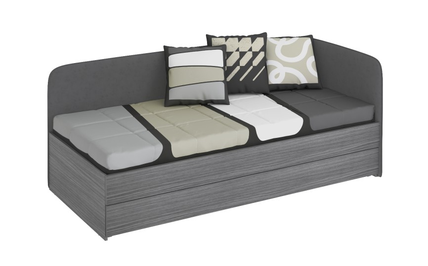 Кровать Сплит с мягкой спинкой с доп. спальным местом, КР2