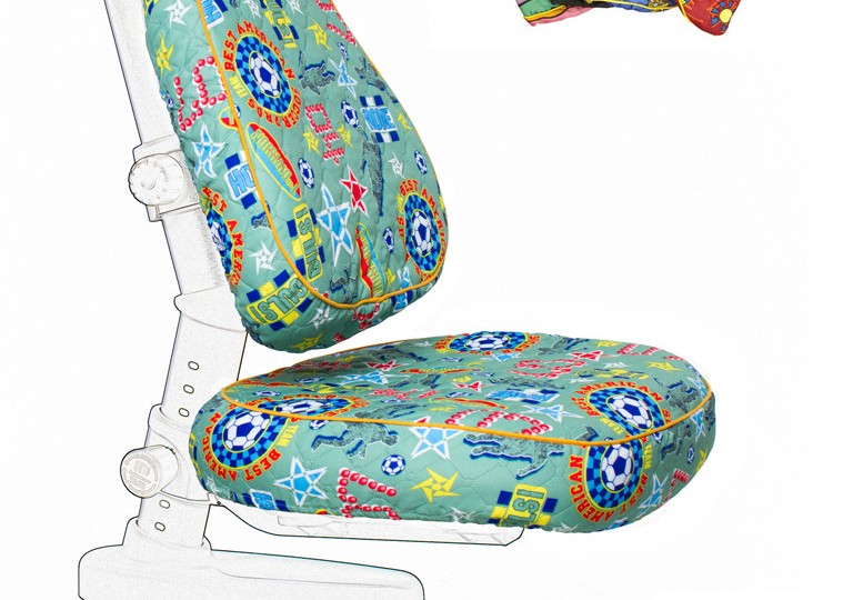 Чехол ZB для кресла Newton / Match, зеленая с мячами