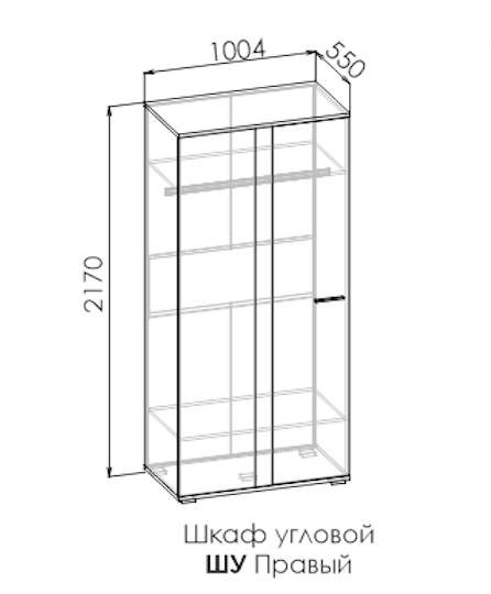 Шкаф угловой правый Ламбо ШУ Шкаф угловой правый Ламбо ШУ