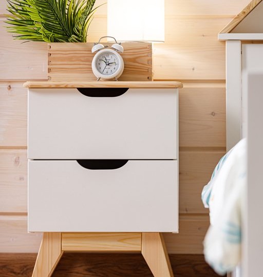 Тумба прикроватная узкая, два ящика Тимберика Кидс №4 на ножках