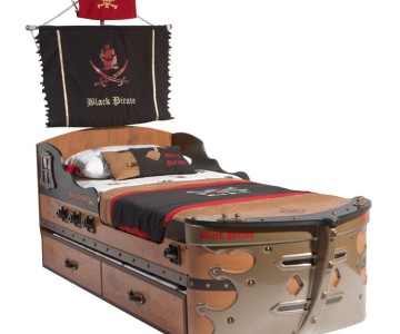 BLACK PIRATE KS-1308 Кровать-корабль 90*190 (без матраса)
