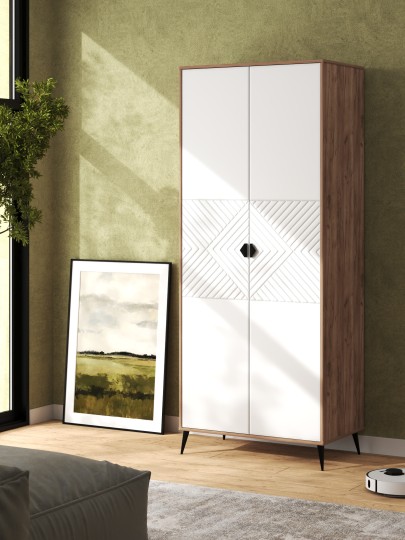 Шкаф 2-х дверный Астрид АР-01 дуб крафт табачный/бланж