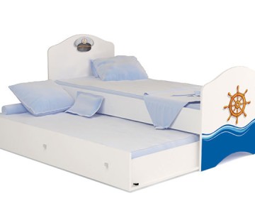 Детская кровать классика "Ocean" белая для мальчика
