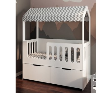 Кровать домик Сказка высокая ДС-35 (белая) Кровать домик Сказка высокая ДС-35 (белая)