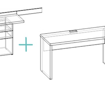 Стол прямой с угловым модулем Димика