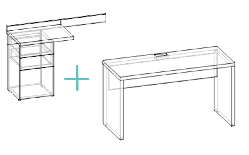 Стол прямой с угловым модулем Димика Стол прямой с угловым модулем Димика