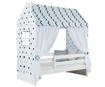 Кровать тахта с продольной крышей Тимберика Кидс N5