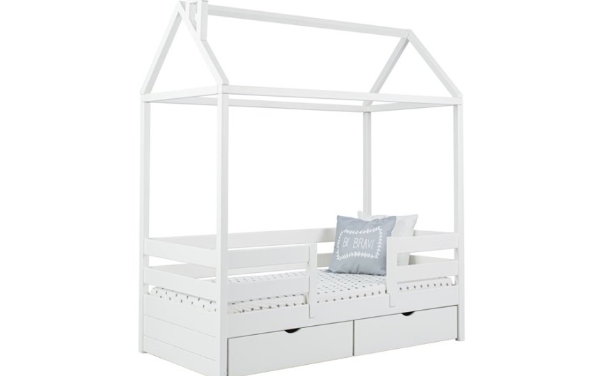 Кровать тахта с продольной крышей Тимберика Кидс N5