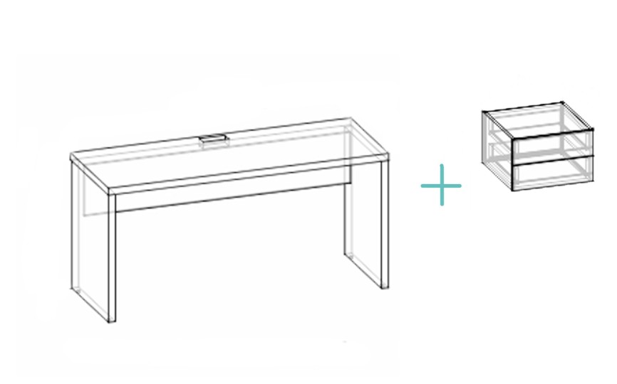 Стол прямой с ящиками Димика