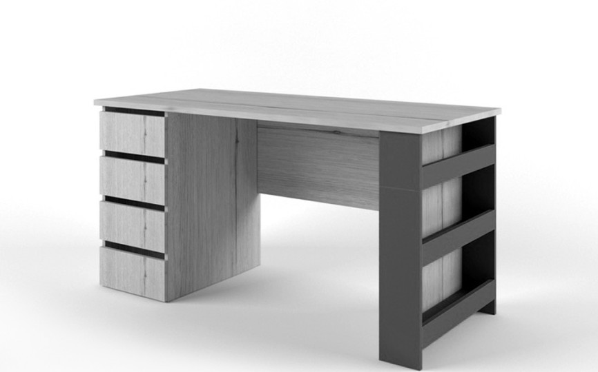 Стол с тумбой "Нью Тон Грэй"