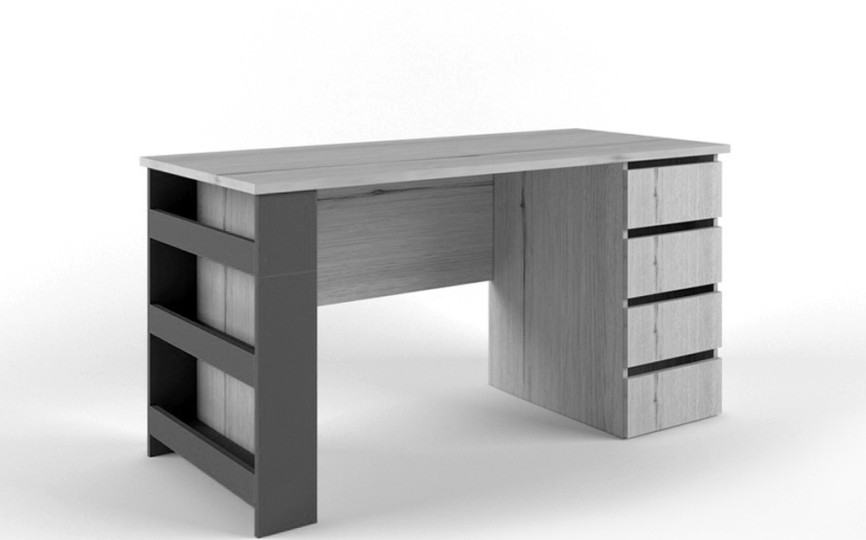 Стол с тумбой "Нью Тон Грэй"