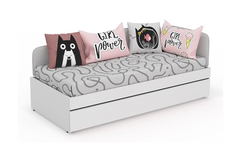 Кровать с ящиком Смарти Пинк КР2