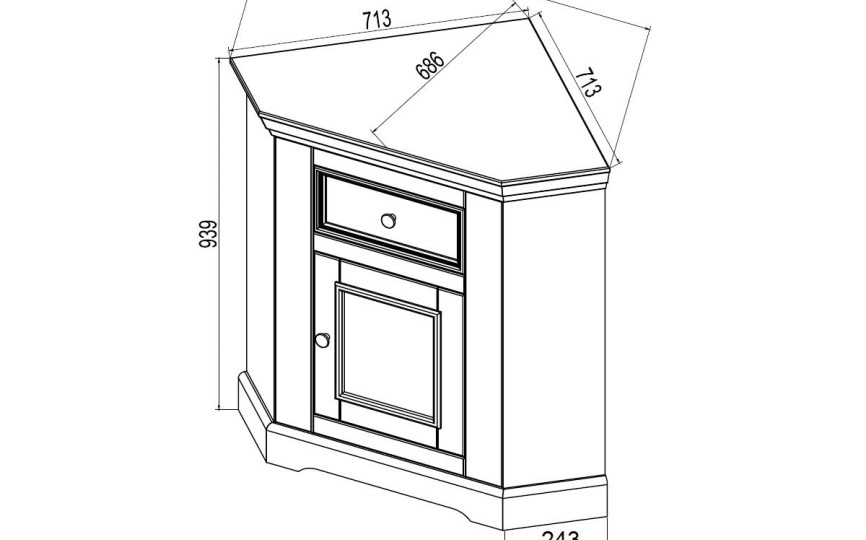 Комод Форест Графит угловой