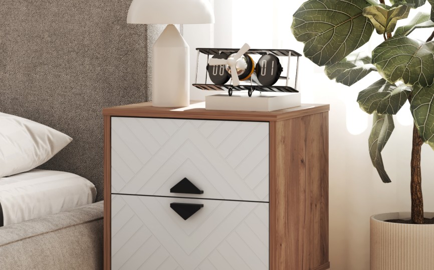 Тумба прикроватная Астрид АР-04 дуб крафт табачный/бланж