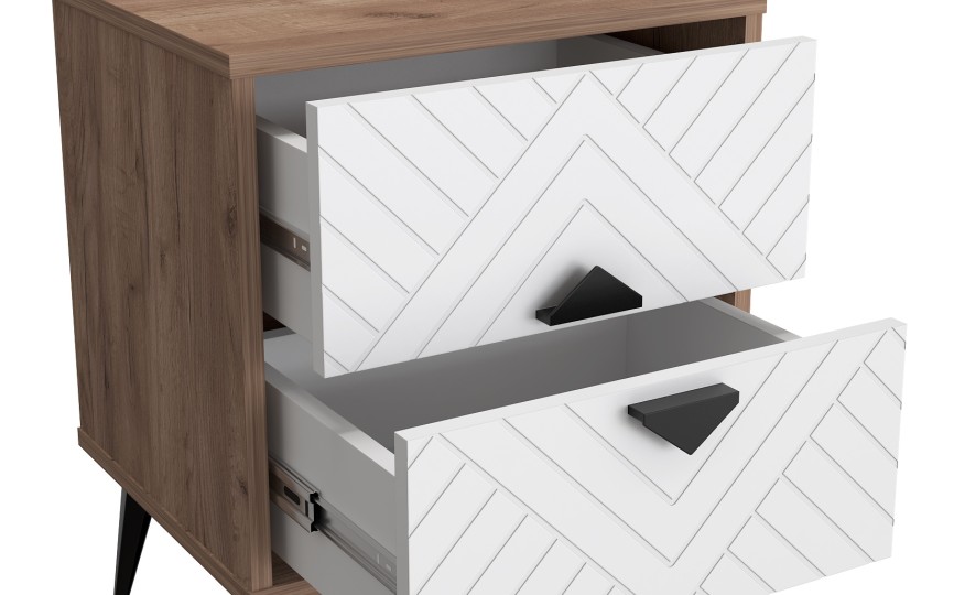 Тумба прикроватная Астрид АР-04 дуб крафт табачный/бланж