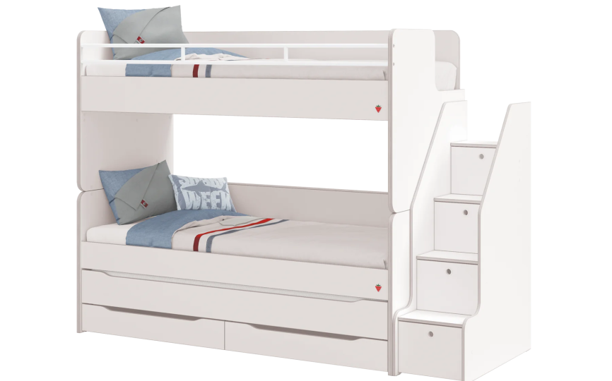Двухъярусная кровать Studio White набор 1 (90x200 см) 