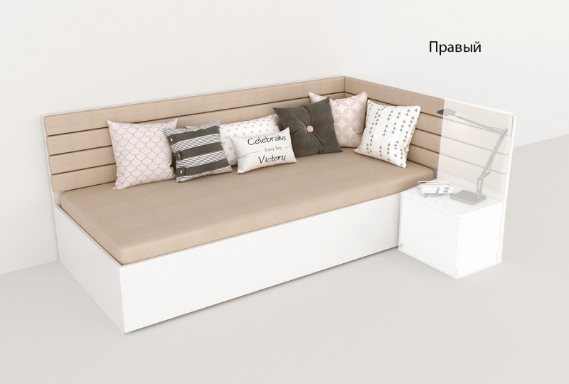 Кровать угловая  Crisp 190х120 с тумбочкой