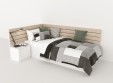 Кровать угловая  Crisp 190х120 с тумбочкой
