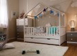 Кровать тахта с бортиками с поперечной крышей Тимберика Кидс N10