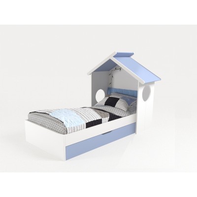 Кровать Домик белый без тумбы и без мягкой спинки