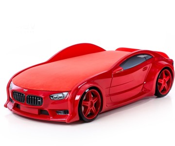 Кровать-машина объемная NEO "БМВ" красная