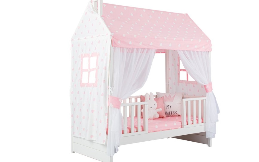 Кровать тахта с бортиками с продольной крышей Тимберика Кидс N11