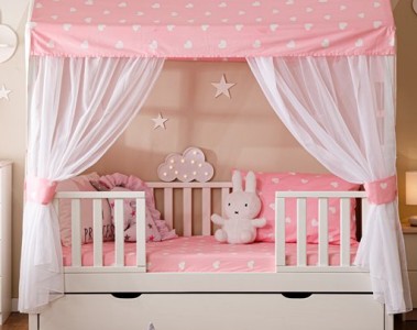 Кровать тахта с бортиками с продольной крышей Тимберика Кидс N11