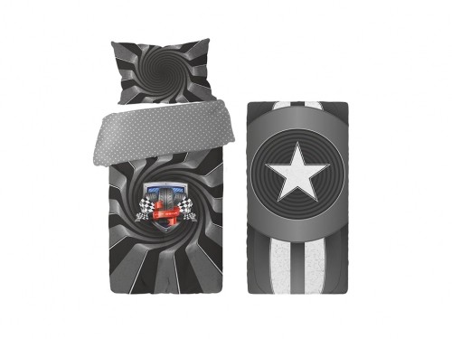 Комплект постельного белья для машинок-кроваток (чёрный)