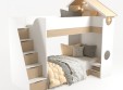 Кровать Домик белый  2х ярусная с тумбой