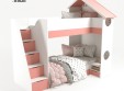 Кровать Домик белый  2х ярусная с тумбой