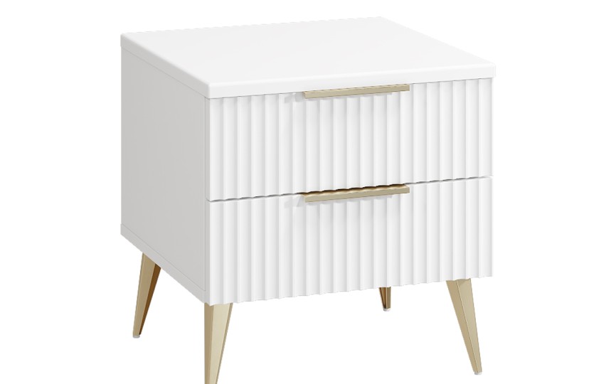 Тумба прикроватная Афина АФ-02 белый бриллиант/бланж