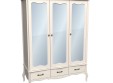 Шкаф трехдверный  зеркальными дверями "Лебо"
