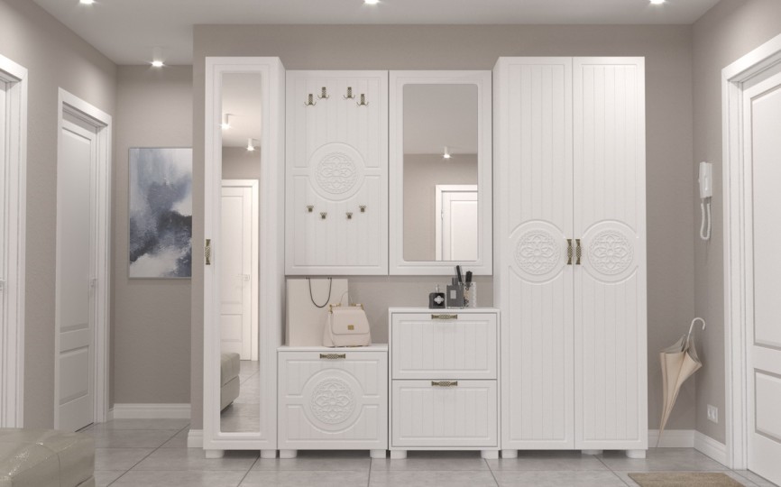 Шкаф-пенал с зеркалом «Монблан» МБ-22К