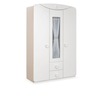 Шкаф трехдверный с окном Baby Cotton