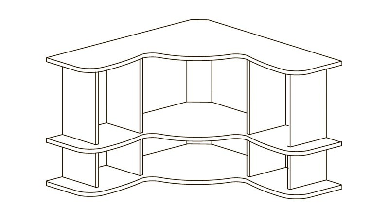 Полка навесная угловая Алиса Полка навесная угловая Алиса