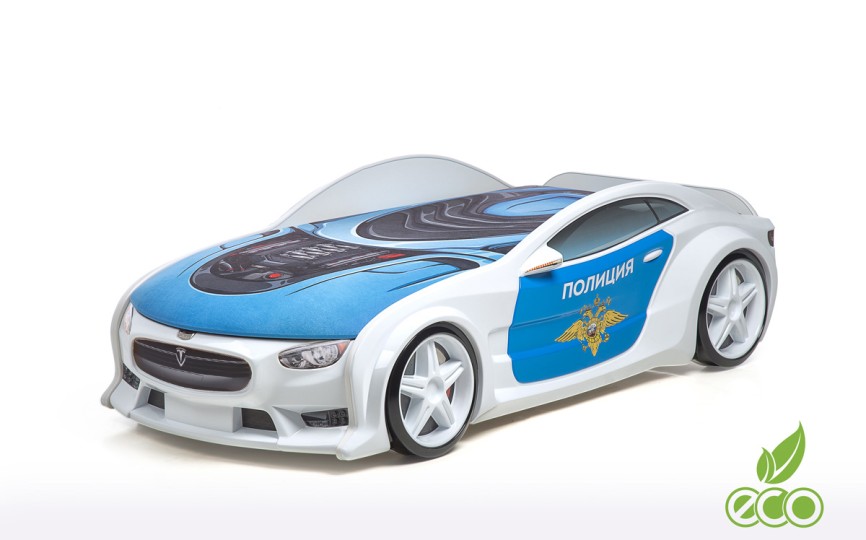 Кровать-машина объемная NEO "Тесла" Полиция 