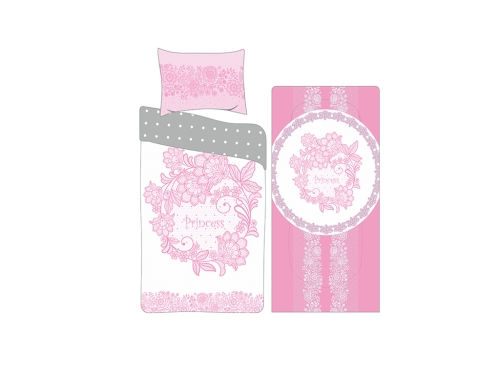 Комплект постельного белья для машинок-кроваток (розовый) 