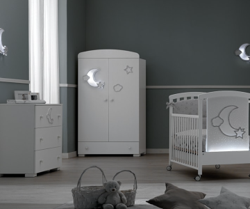 Детская комната Erbesi Moon с тумбой со съемной пеленальной доской (Эрбеси Мун) с подсветкой