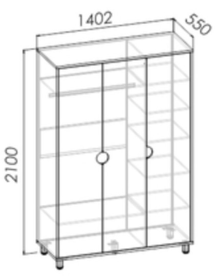 Шкаф 3-х дверный Барни Беж