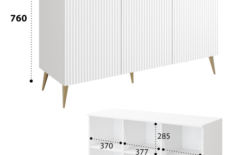 Комод Афина с полками АФ-03 белый бриллиант/бланж