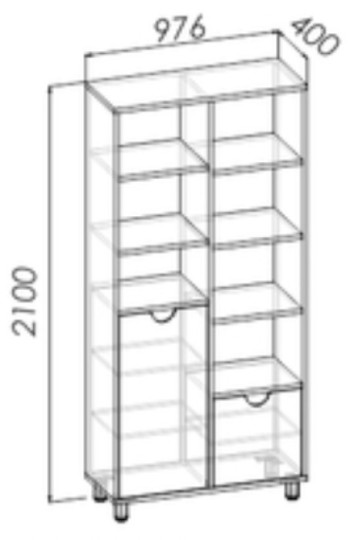 Книжный шкаф Барни Беж