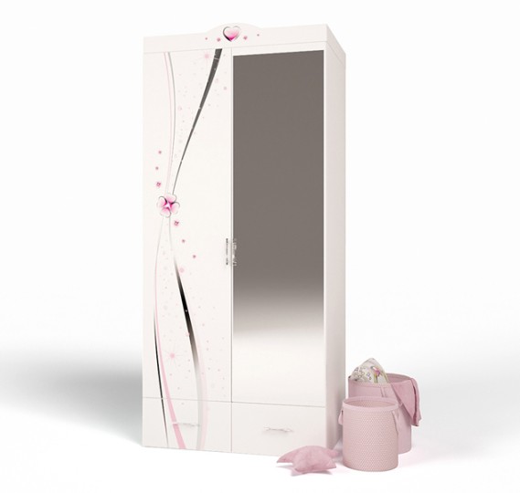 Шкаф 2-х дверный "Princess" с зеркалом Шкаф 2-х дверный "Princess" с зеркалом