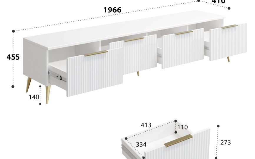 Тумба под ТВ Афина АФ-04 белый бриллиант/бланж