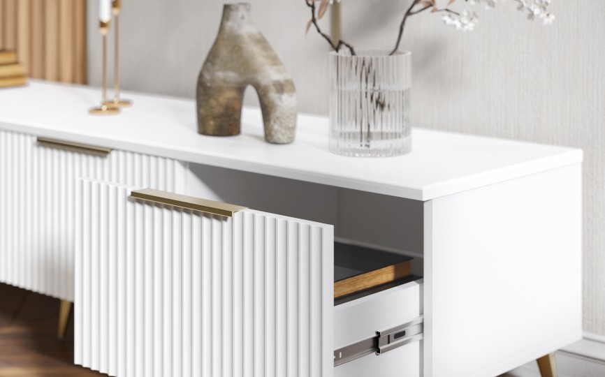 Тумба под ТВ Афина АФ-04 белый бриллиант/бланж