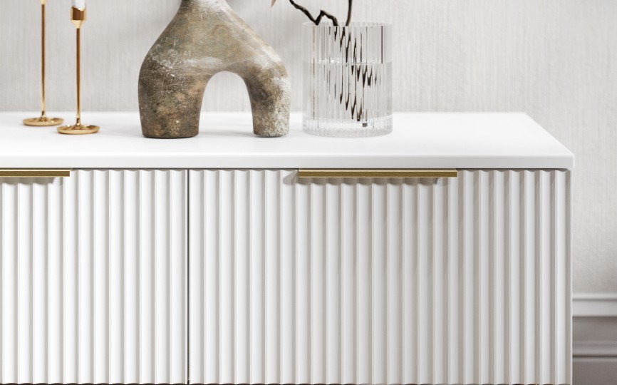 Тумба под ТВ Афина АФ-04 белый бриллиант/бланж