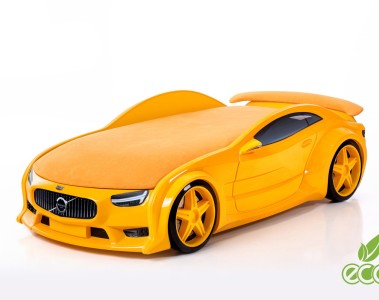 Кровать-машина объемная NEO "Вольво" желтая